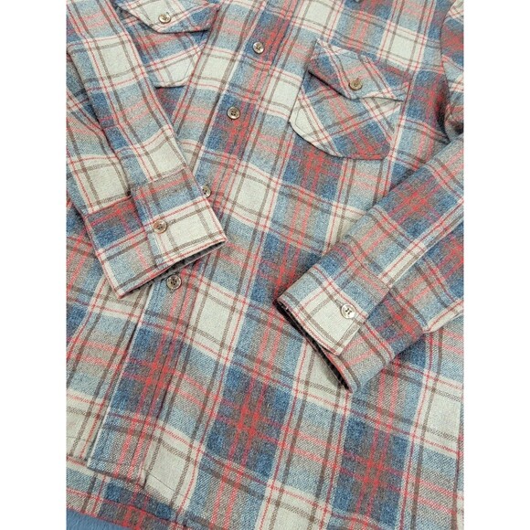 Vintage Brewster Wool Of The West Shirt Mens M Plaid Lined Western READ 80s - Picture 5 of 15